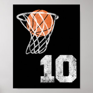 Poster Camisa Vintage Sketll Número 10 Número do Jogador