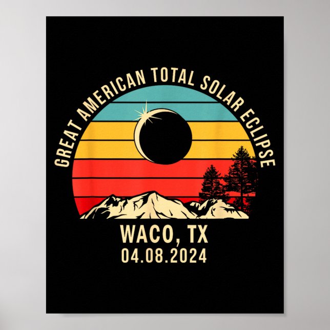 Poster Camisa Waco Tx Texas Eclipse Solar Total (Frente)