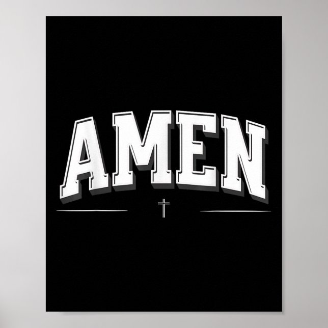 Poster Camisas Cristãs Para Homens, Amém (Frente)