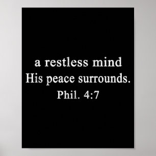 Poster Camisas Cristãs Uma Mente Inquieta Sua Paz Adoraçã