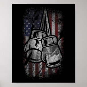 Poster Camisas de Boxe da Bandeira Americana para Homens