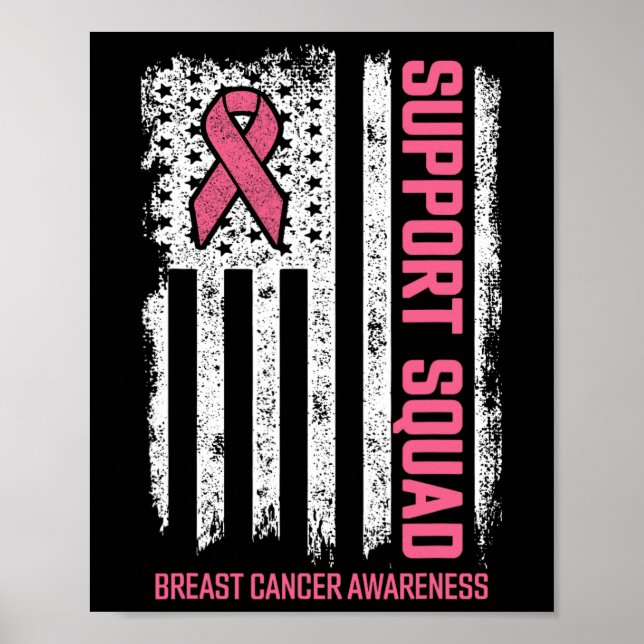 Poster Camisas de Cancer da Mama Suportam Cancer A da Mam (Frente)
