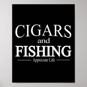 Poster Camisas de charutos e pesca para fumantes de charu