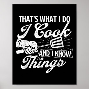 Poster Camisas De Churrasco Engraçadas Que Eu Cozinho E S