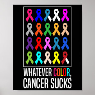 Poster Camisas de consciência do cancer, qualquer que sej