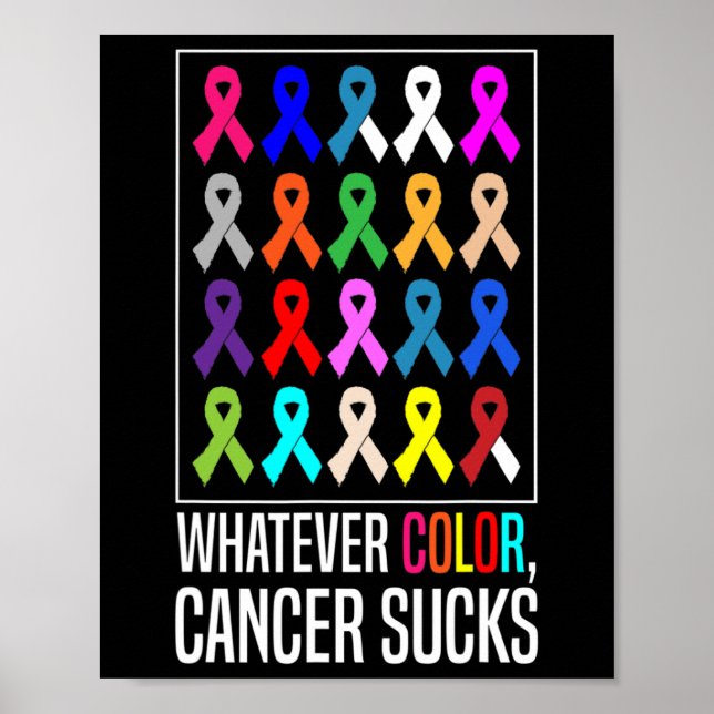 Poster Camisas de consciência do cancer, qualquer que sej (Frente)