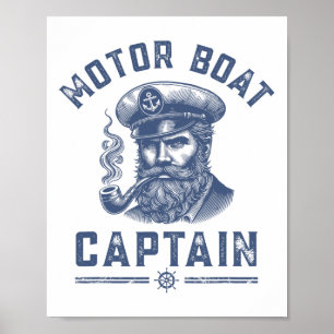 Poster Camisas de Cruzeiro para Homens Capitão de Barco a