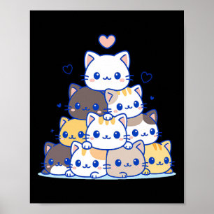 Poster Camisas de Gato Mulheres Gatos Frescos Animados Ka
