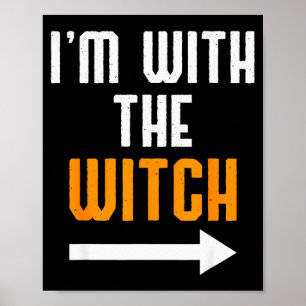 Poster Camisas de Halloween para Homens Estou Com a Bruxa