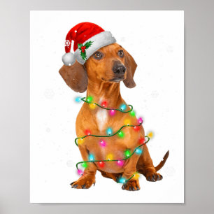 Poster Camisas de Natal de Árvore de Cachorro Dachshund P