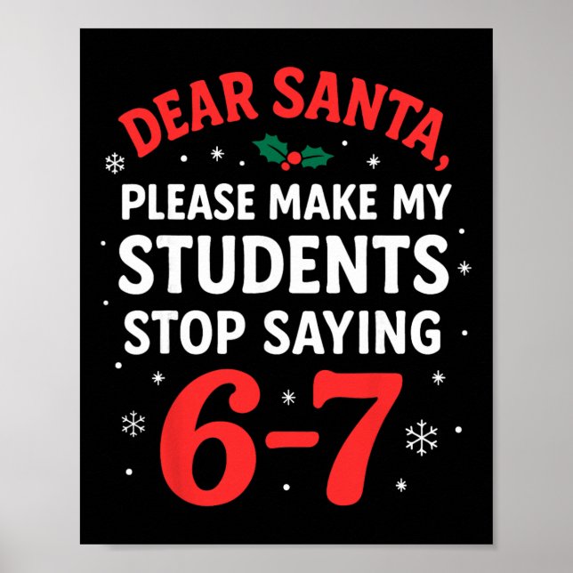 Poster Camisas de Natal engraçadas para professores de al (Frente)