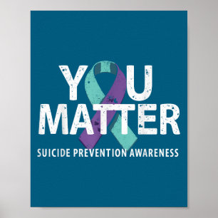 Poster Camisas de Prevenção de Suicídios Conscientização 