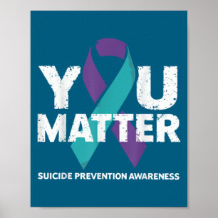 Poster Camisas de Prevenção de Suicídios Conscientização 