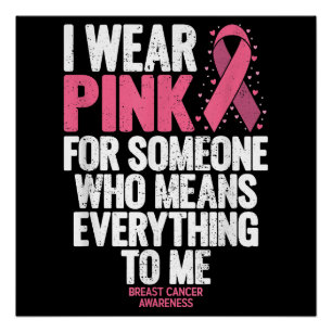 Póster Camisas de sensibilização do Cancer para o seio fa
