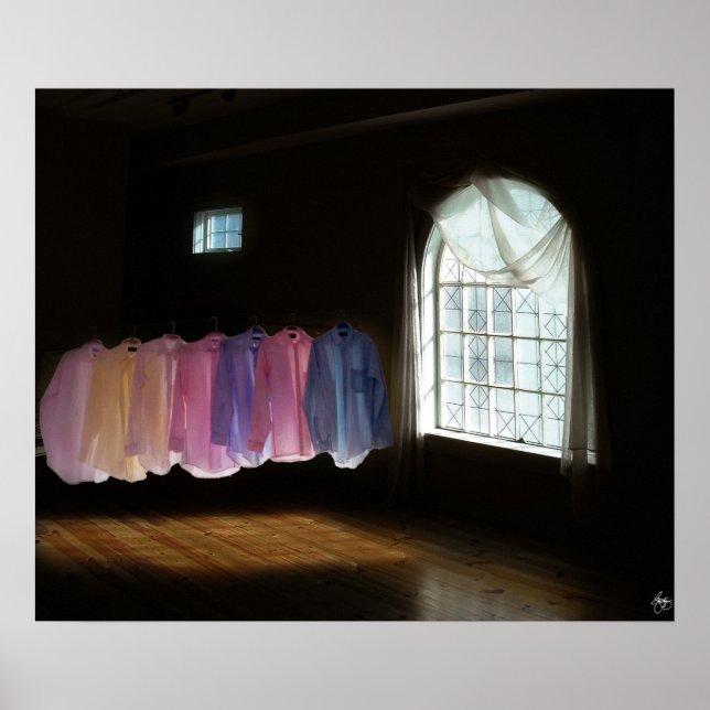 Póster Camisas em uma Sala de Escuridão e Luz (Frente)