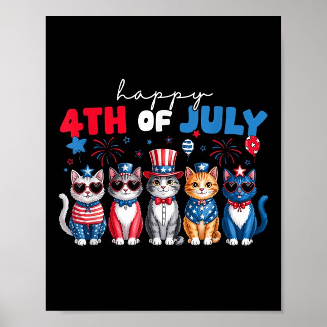 Poster Camisas engraçadas de gatos orgulhosos felizes 4 d (Frente)