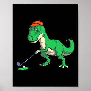Poster Camisas engraçadas de golfe com T Rex dinossauro p