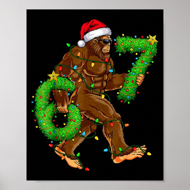 Poster Camisas engraçadas de Natal do Bigfoot Seis Sete 6 (Frente)