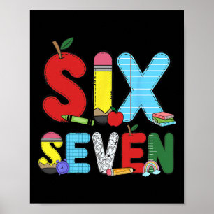 Poster Camisas engraçadas seis sete 6 7 meme professor cr