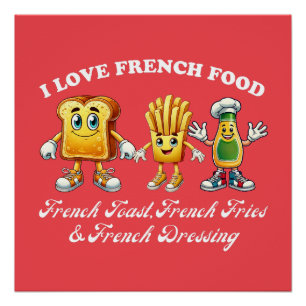 Póster Camisas Francesas   Presente de Fries Lover   Cart