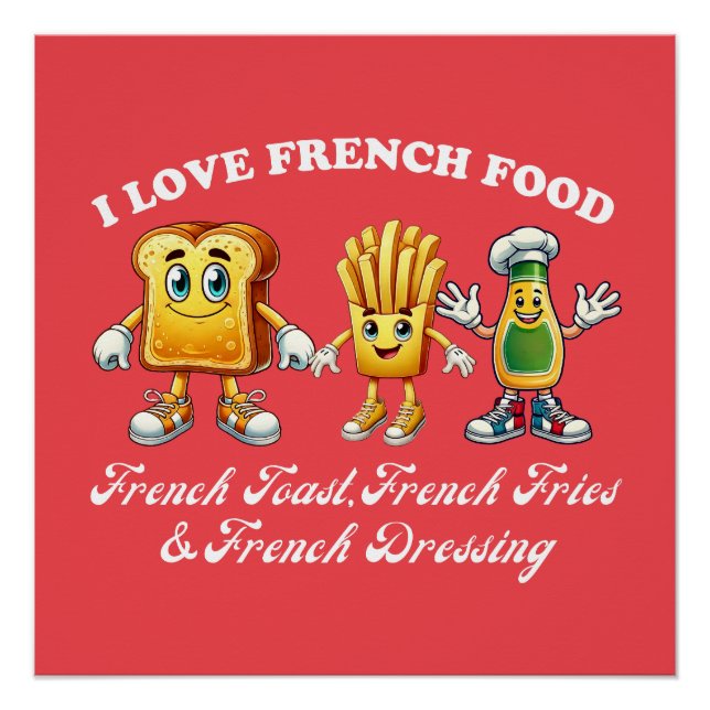 Póster Camisas Francesas | Presente de Fries Lover | Cart (Frente)