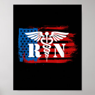Poster Camisas Patrióticas De Enfermeira Registradas Para