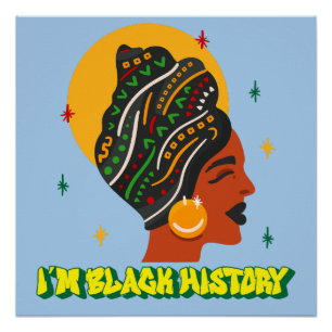Póster Camiseta africana americana Camisa-negra
