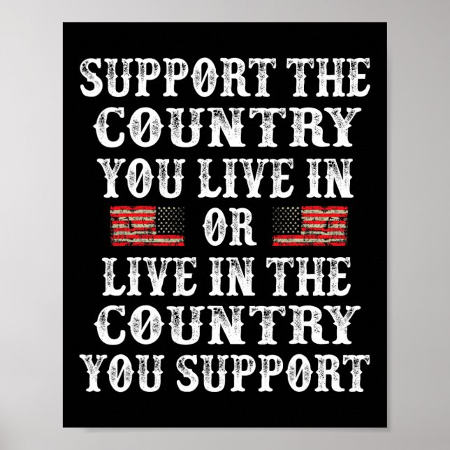 Poster Camiseta Apoie O País Onde Você Vive 4 De Julho (Frente)