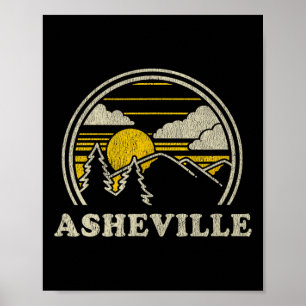 Poster Camiseta Asheville Carolina do Norte Nc Vintage Ca