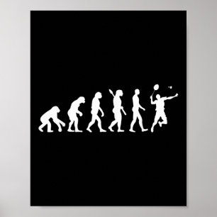 Poster Camiseta Badminton Evolution Jersey Tee Racket Eng
