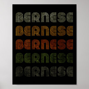 Poster Camiseta Bernesa Coração de Amor Estilo Vintage Gr
