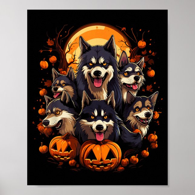 Poster Camiseta Cachorros de Halloween2 (Frente)