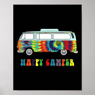 Poster Camiseta Camper Tie Dyed Vintage Bus Hippie Pequen