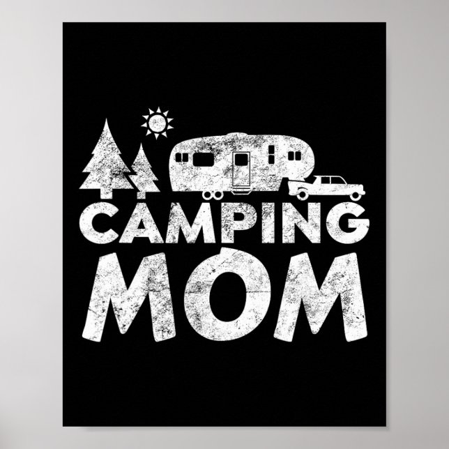 Poster Camiseta Camping Mãe 5ª Roda Acampamento Presente  (Frente)