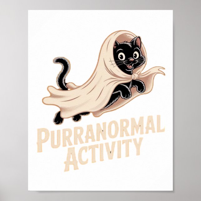 Poster Camiseta Clássica Ghost Cat (Frente)