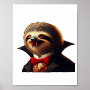 Poster Camiseta Clássica Sloth Vampire