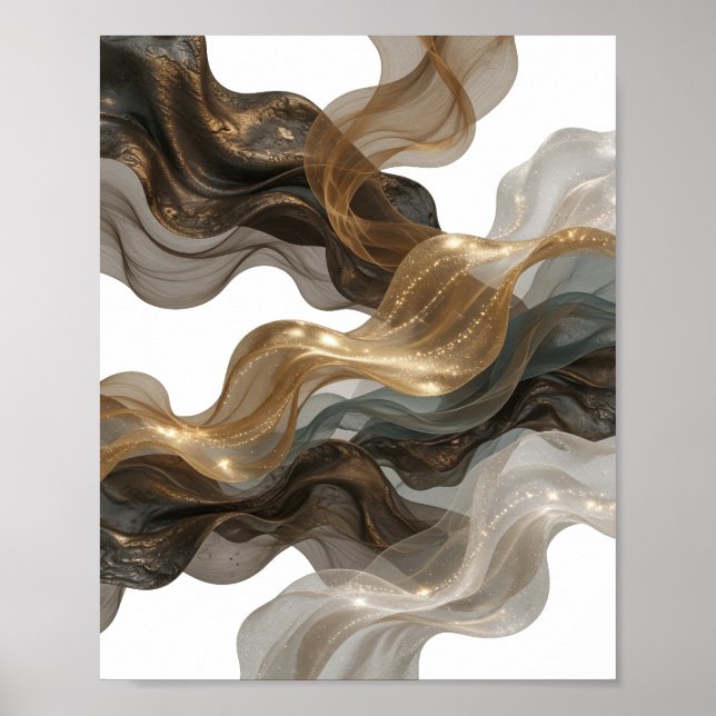 Poster Camiseta com declaração de ARTE ABSTRATA Prata Mod (Frente)