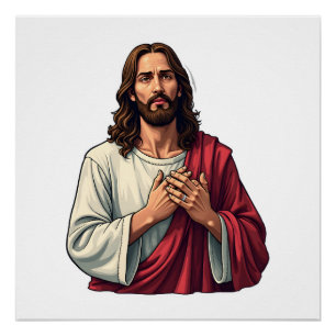 Póster Camiseta com Gravação de Fé Vintage Jesus Marca de