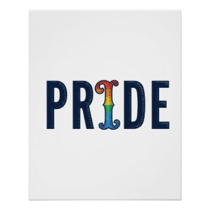 Póster Camiseta com Letreiro Arco-Íris do Orgulho Vintage