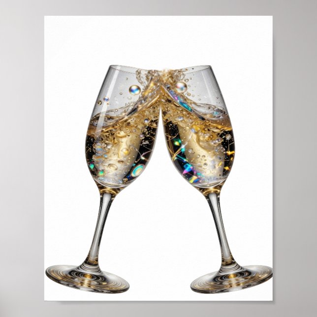 Poster Camiseta com slogan Statement Silver CHEERS TO GOO (Frente)