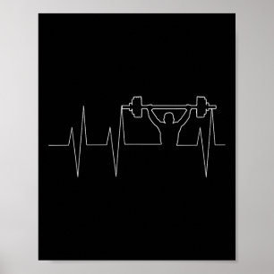 Poster Camiseta Coração Batendo Levantamento de Peso Barr