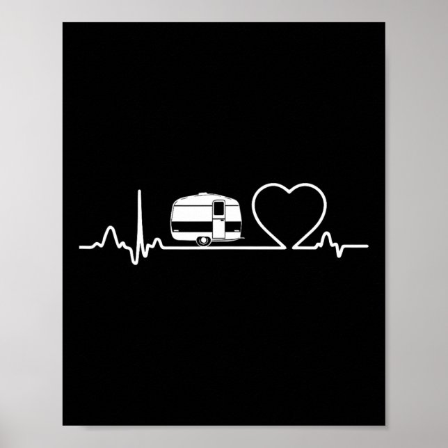 Poster Camiseta Coração de Rv Trailer de Acampamento Féri (Frente)