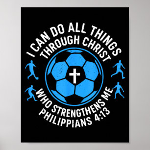 Poster Camiseta Cristã de Futebol Masculino Juvenil Posso