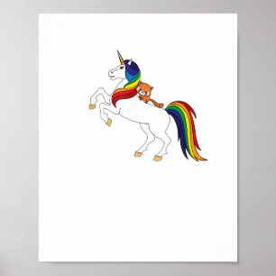 Poster Camiseta Cute Kawaii Kids Unicorn Red Panda Lover