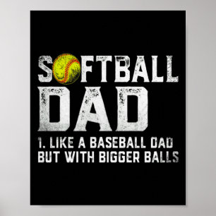 Poster Camiseta D T Pai de Softbol Masculino Beisebol Pai