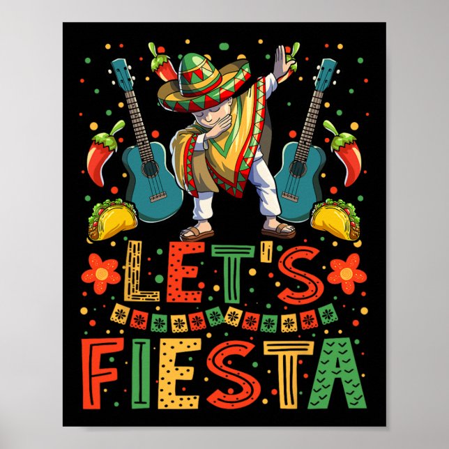 Poster Camiseta Dabbing Mexicana Cinco De Mayo Mulheres E (Frente)