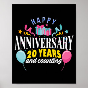 Poster Camiseta De 20 Para Casais De 20 Anos