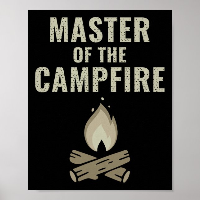 Poster Camiseta de Acampamento Mestre da Fogueira Present (Frente)