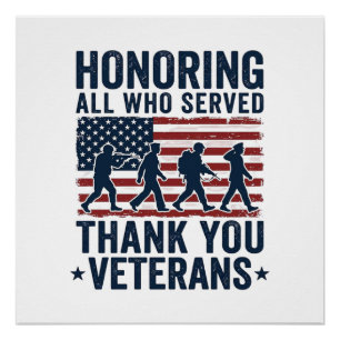 Póster Camiseta de Agradecimento aos Veteranos em Homenag