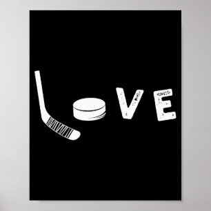 Poster Camiseta de amor ao hóquei no gelo, presente do di